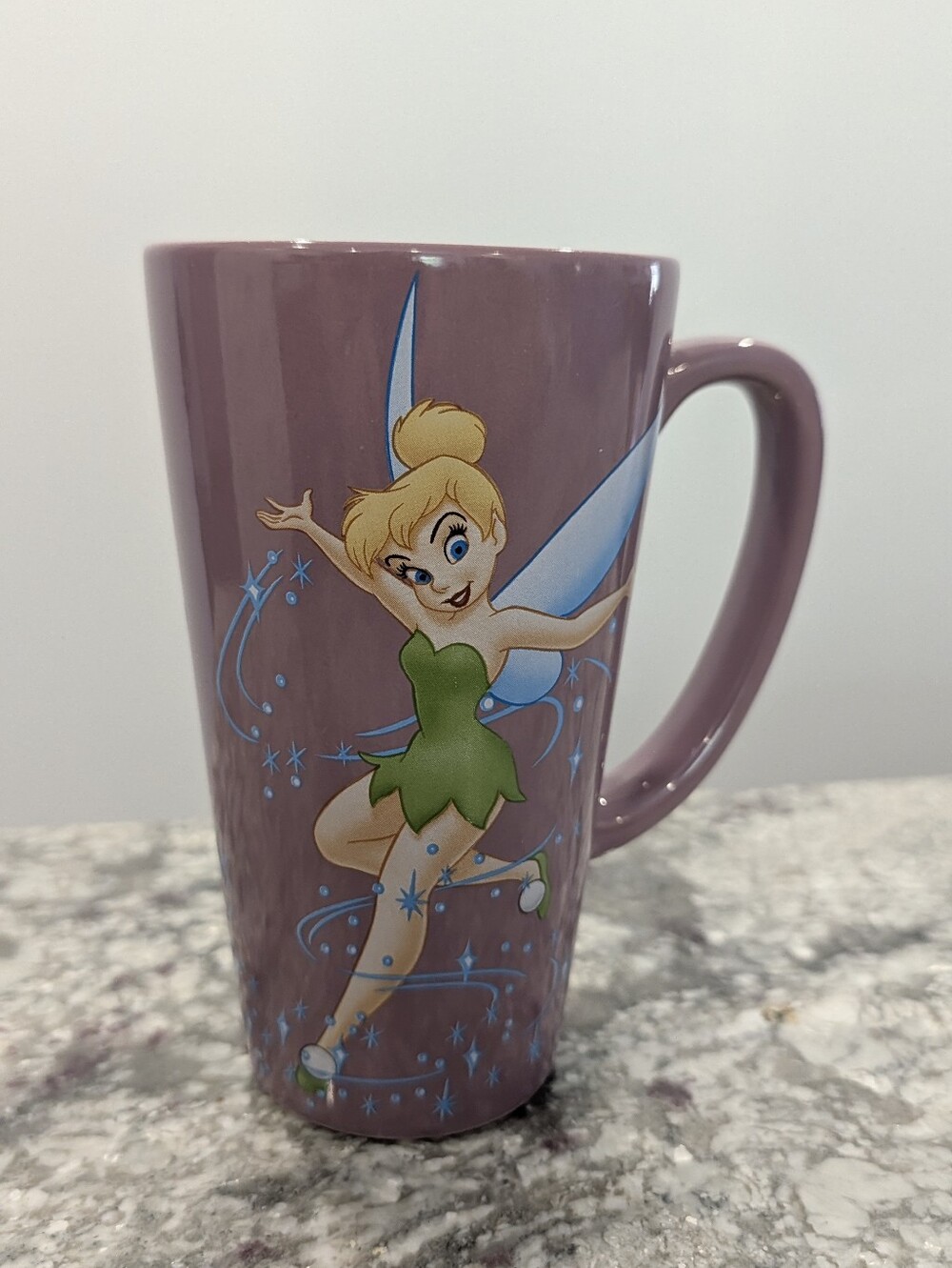 Disney Pink Lavender Tinker Bell Ceramic Mug